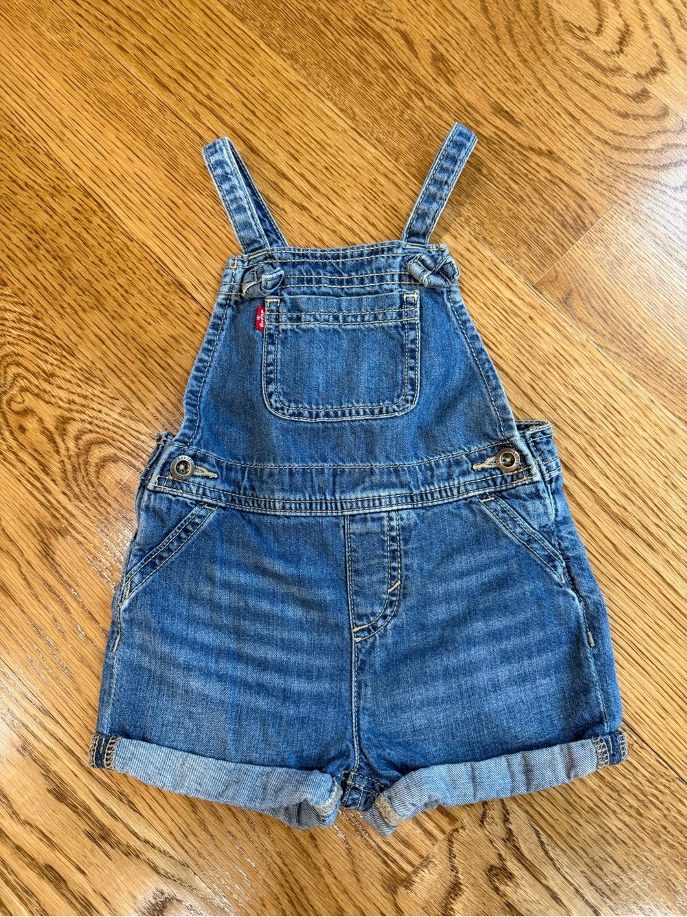 Levi's Kids Blue Denim Short Overalls